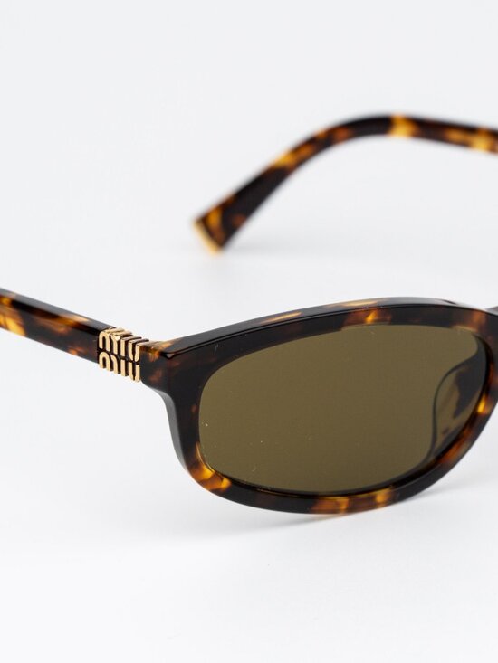 Miu Miu Women Sunglasses Havana Brown Rectangle MUA06S 14L09Z NEW AUTHENTIC main image 5
